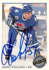 Andrei Kovalenko autographed Hockey Card (Nordiques) 1993 O-Pee-Chee Premier #93