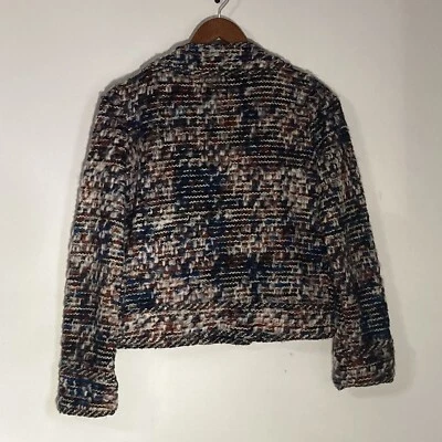 女式 Zara 针织羊毛/羊驼混纺西装外套,尺寸 S,二手状况完好! — 第 1/4 张图片