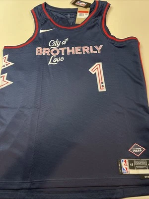 耐克 NBA 詹姆斯哈登费城 76 人队城市版 Swingman 球衣男式 48 L — 第 1/4 张图片