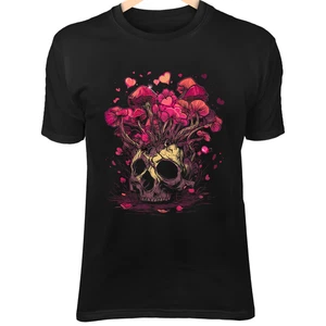 Valentine Fantasy Skull - Gothic Mushroom Bouquet Romantic Art - Picture 1 of 3