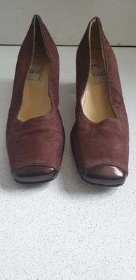 Vintage Brown Suede Shoes by Ravel, with Patent Toe Design Size 5 - Image 1 of 4