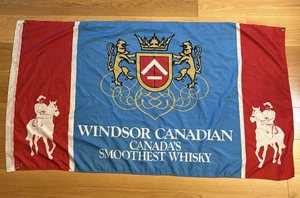 Vintage Windsor Canadian Whiskey Flag Banner 60”x33” Good Condition - Picture 1 of 5