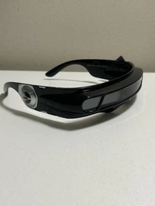 Futuristic Costume Cosplay X-Men Cyclops Wrap Visor Sun Glasses Black Lenses - Picture 1 of 6