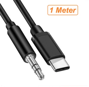1M Car Stereo Android Type-C USB-C to 3.5mm Male Audio Jack AUX Cable Adapto lot - Afbeelding 1 van 22