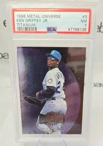 1996 Fleer Metal Universe Titanium Ken Griffey Jr. Card #3 Insert PSA 7 - Picture 1 of 2