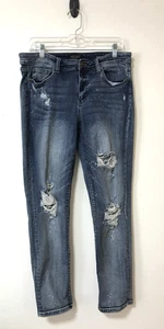 Judy Blue Jeans Size 13/31 Boyfriend Fit Stretch Paint Spatter Distressed - Picture 1 of 17
