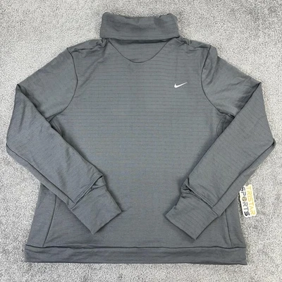 Pullover Nike Running Therma-FIT para mujer XL gris cuello falso agujeros para los pulgares FB5306-084 Foto 1 de 4
