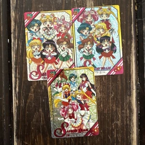 Sailor Moon Vintage Prism LOT 3 SAILOR TEAM STICKER CARD - SD RARE NEW #2,16,17 - Picture 1 of 8