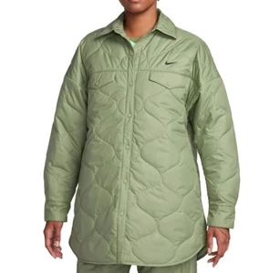 Nike Sportswear Women's Essentials Olive Quilted Trench FB8732-371 Size Large - Picture 1 of 6