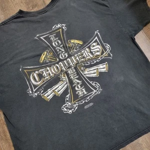 Vintage Y2K Long Beach Choppers Customs Tshirt Mens Size 3XL Black Distressed - Picture 1 of 15
