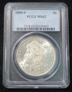 1880-S Morgan Silver Dollar * PCGS Graded MS62 * Nice Eye Appeal - Picture 1 of 6
