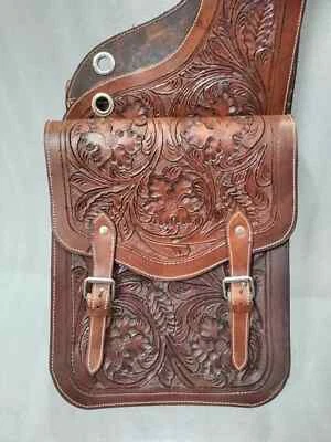 Bolso de cuero genuino Western Trail Tooling tallado caballo silla de montar. Foto 1 de 4