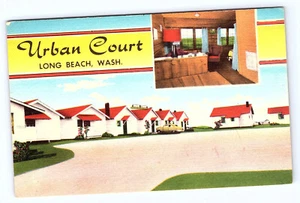 Long Beach Washington Urban Court Motel linen Postcard D067 - Picture 1 of 2
