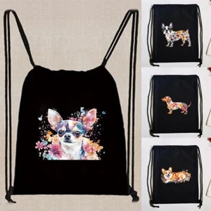 Canvas Kordelzug Rucksack Taschen Schwimmrucksack passt Schule PE Kit Sportausrüstung - Bild 1 von 23