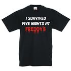 Cinco Noches En FREDDY'S "I Survived" Niños Camiseta Nueva