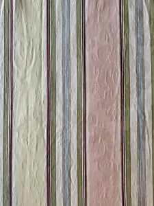 Custom Drapery Curtain Panels Pair Damask Stripes Pleated Lined 81”L + 6” Hem - Picture 1 of 7