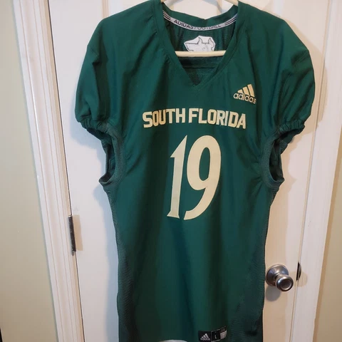 Addidas South Florida Football Jersey Player Game Large V-Neck Stiched Shirt Cover