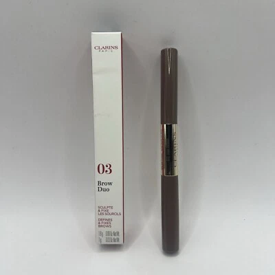 Clarins Brow Duo define y fija cejas (1,8 g/0,06 oz y 1 g/0,03 oz) 03 marrón frío Foto 1 de 2