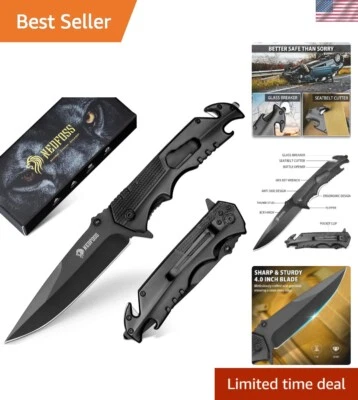 5-in-1 Multitool Folding Knife: Ultimate Emergency Rescue and Outdoor Companion - Image 1 of 4