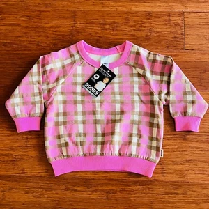 Bonds Outerwear Soft Threads Pink White Gold Checkered Plaid Jumper BNWT Size 1 - Bild 1 von 3