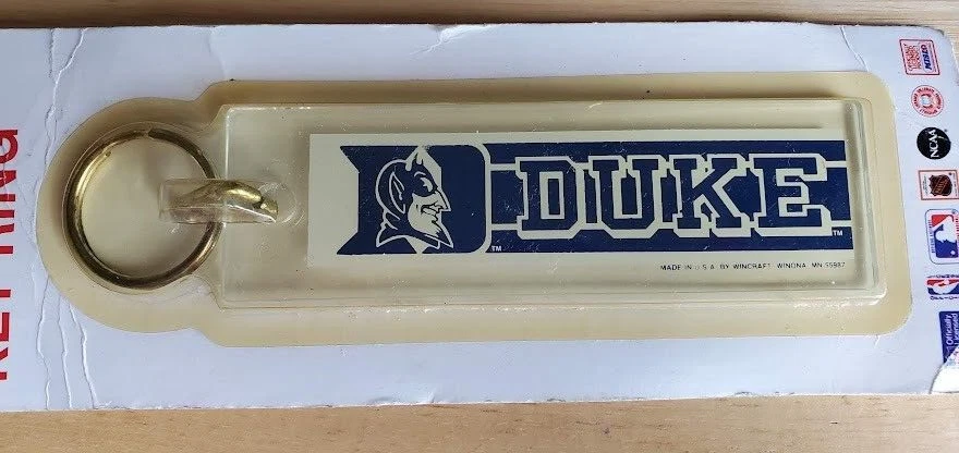 Duke Wincraft Keychain Clear Background Officially Licensed 1990s NOS - Image 1 of 4