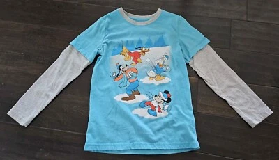 Boys Disney Medium 7/8 Long Sleeve Tshirt Mickey Pluto Donald Goofy Winter... - Image 1 of 3