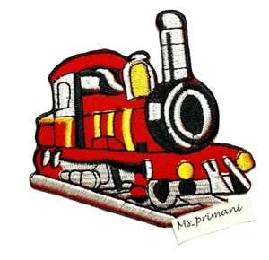 Embroidered Train Patch Engine Red Travel Iron/Sew on Jacket Badge 9.3 x 9.1 cm - Picture 1 of 2