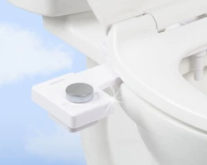 Tushy Fresh The Ultra Slim Bidet Attachment - white/Matte Silver knob - Picture 1 of 8