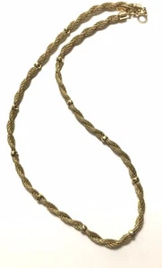 Vintage Whiting & Davis signierte Station Gold Mesh Seil Kette Halskette - Bild 1 von 4