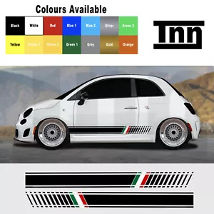 Side Stripes Graphic Decal Sticker Italian Flag For Abarth Fiat 500 595 Punto A - Picture 1 of 6