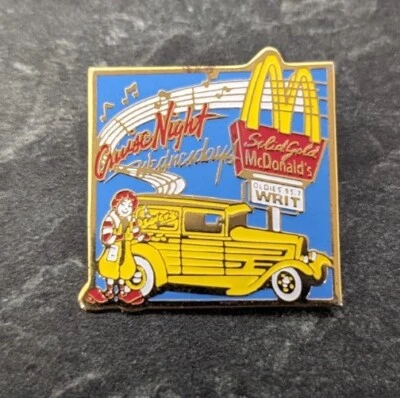 Vintage McDonald’s Lapel Hat Pin Solid Gold Franchise Cruise Night Wednesday - Image 1 of 4
