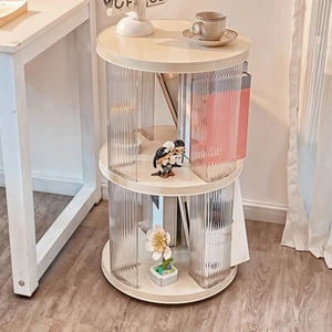 3/4/5 Tiers Mobile Bookshelf 360° Display Floor Standing Cabinet For Home Office - Picture 1 of 19
