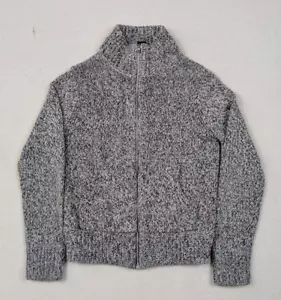 Gap Reißverschluss Pullover Damen M grau Baumwollmischung Taschen Langarm Stehkragen Strick - Bild 1 von 16