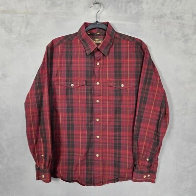 Camisa Western King Ranch Hombre Talla Pequeña Roja a Cuadros Abotonada Manga Larga Foto 1 de 4