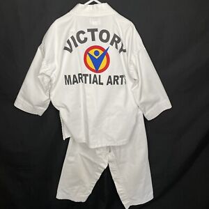 White Karate Uniform, Kids Size 12, Victory Martial Arts EUC