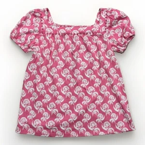 Mini Boden Top mit bedrucktem Besatz rosa geblümt Gr. 9-10 Y 140 CM - Puff Kurzarm - Bild 1 von 9