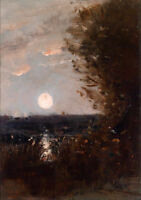 Summer landscape Forest Scene /& ducks brook Huge art Oil painting Thomas Moran