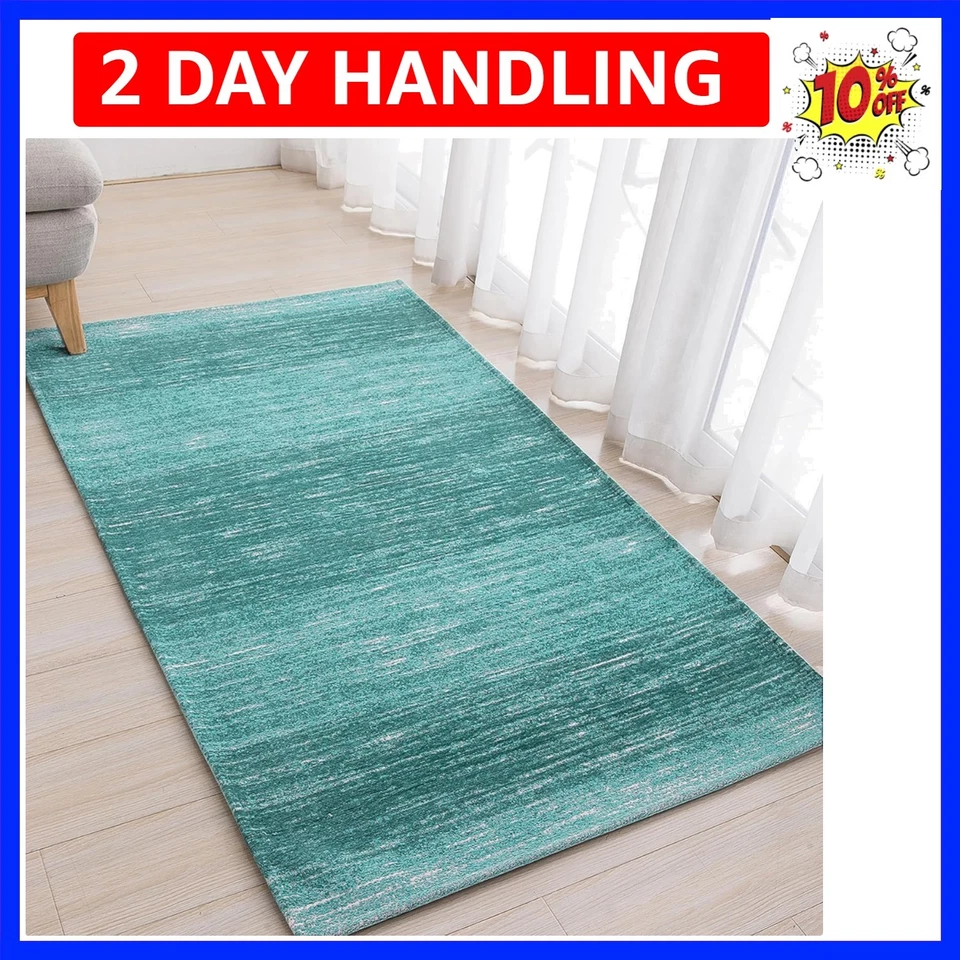 AMIDA 3x5 Rugs for Entryway Grey Non Skid Machine Washable - Abstract Stripe