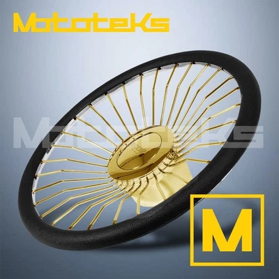 RUEDA DE ALAMBRE DE LUJO 30 RADIOS CURVOS VOLANTE DORADO Foto 1 de 4