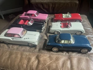 Vintage Luxe Friction Tin Cars.  Lot Of 6 - Picture 1 of 24