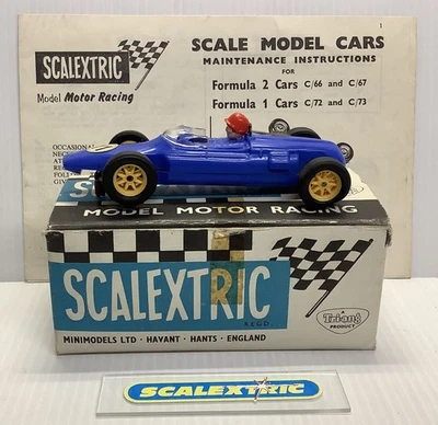 SCALEXTRIC TRI-ANG AÑOS 60 FJ C66 COOPER F1 en AZUL (EXCELENTE CAJA+) CORREDOR - Imagen 1 de 4