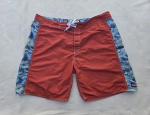 Vineyard Vines Swim Trunks Shorts Mens 40 Red Blue Sea Anemone Print Boardshorts - Picture 1 of 9