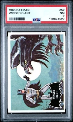 1966 TOPPS USA BATMAN BLACK BAT #52 Winged Giant  Graded PSA 7 NM Card - Image 1 of 2