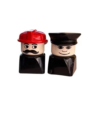 Vintage early 1980s Lego Duplo police officer and fireman mini figure - Image 1 of 3
