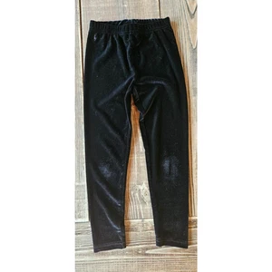 Polo Ralph Lauren Girls Leggings 6 Black Velvet Stretch Skinny Leg Pull On Pants - Picture 1 of 5