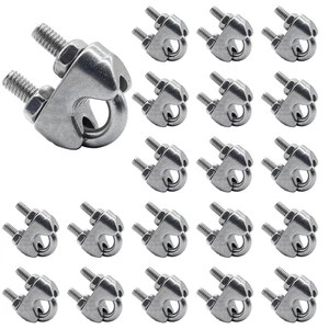 20 PIEZAS M4 3/16" Cable Cable Clip Abrazadera 304 Acero Inoxidable Sillín Abrazadera Cable - Imagen 1 de 11