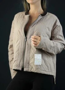 FREE PEOPLE Quilted Bomber Jacket Oversize Full Zip Blush XS NWT $148 - Bild 1 von 2