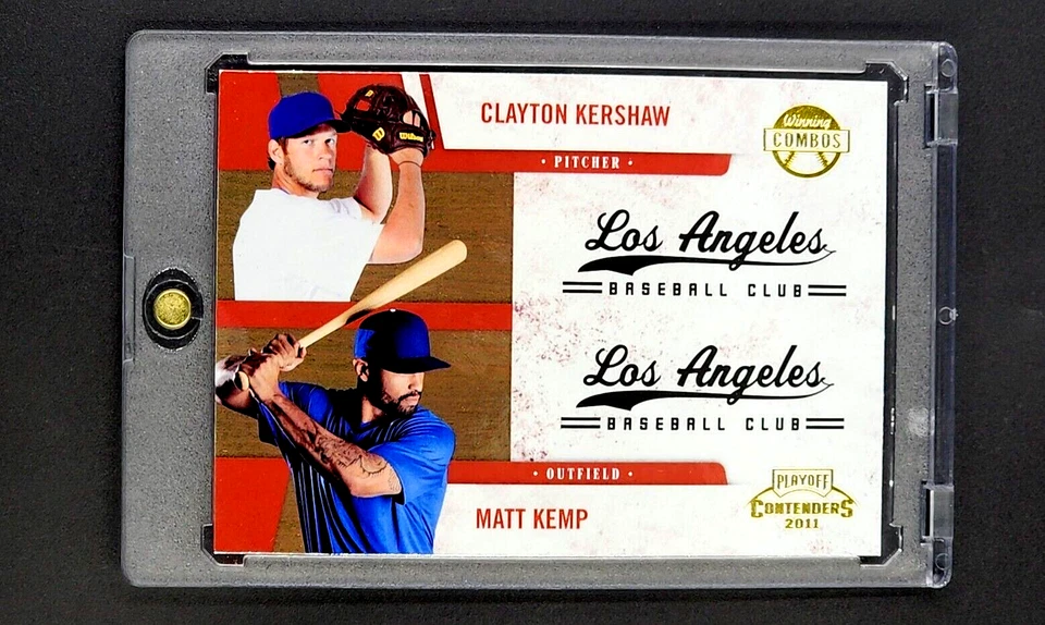 2011 Playoff Contenders Winning Combos #21 Clayton Kershaw / Matt Kemp Insert - Image 1 of 4