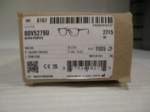 Oliver Peoples 0OV5279U Maslon 1724 Tuscany Tortoise Square Herren 's Brille - Bild 1 von 2