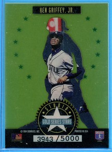 KEN GRIFFEY JR. ~ 1994 Studio Baseball Series Stars Gold Insert #4 (#3943/5000)